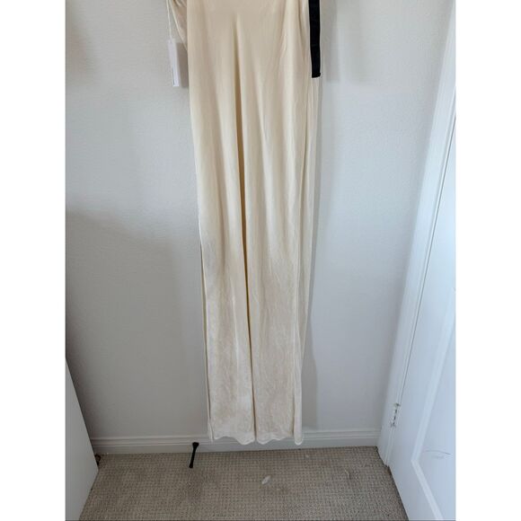 NWT Reformation Nya Velvet Dress Cream with Black Bows, size: L - Picture 10 of 10